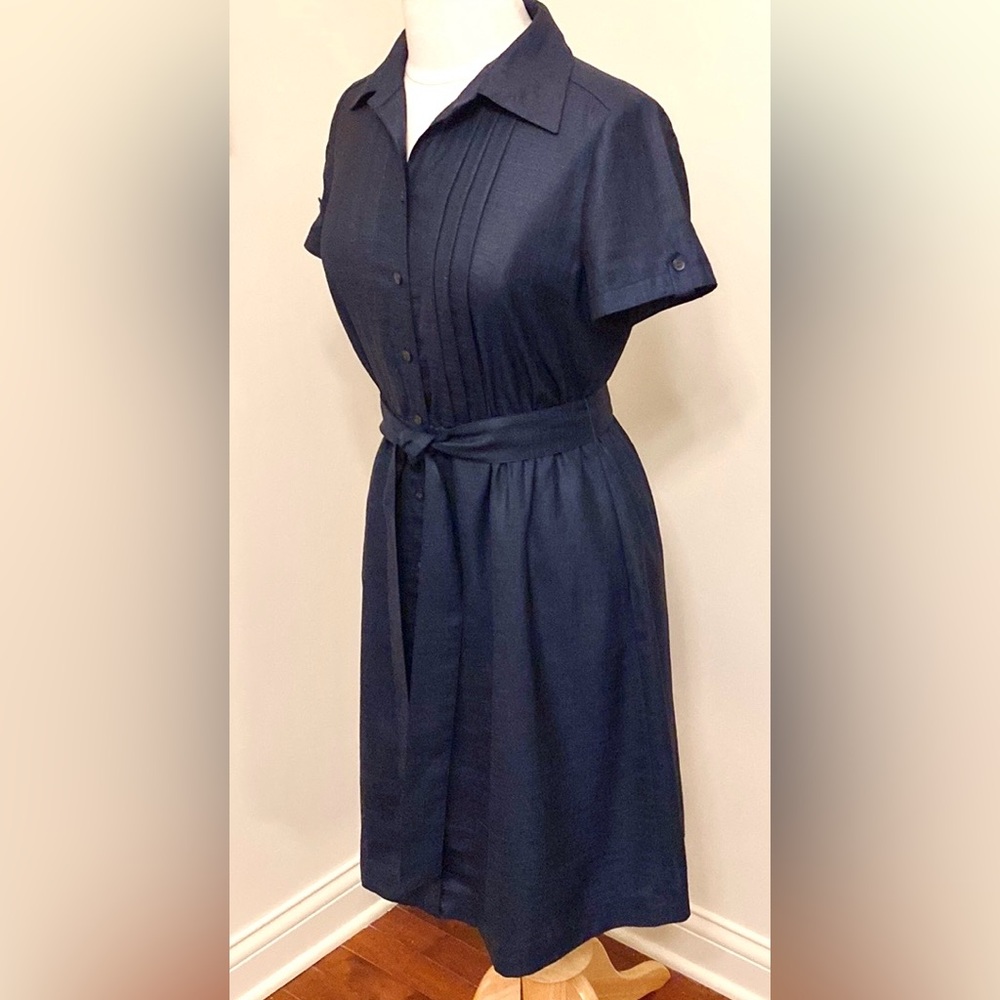 Leilian Original Japan Blue SZ 8 Elegant Quiet Luxury Minimalist Chic Dress - Picture 7 of 15